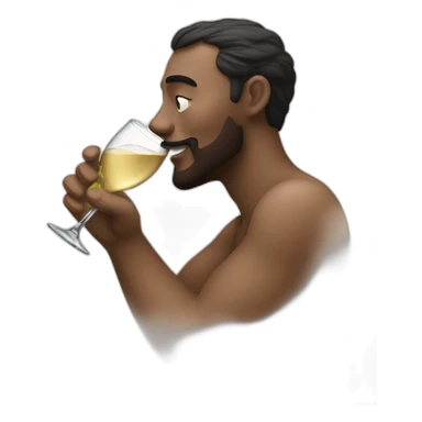 man drinking a dom perignon sticker