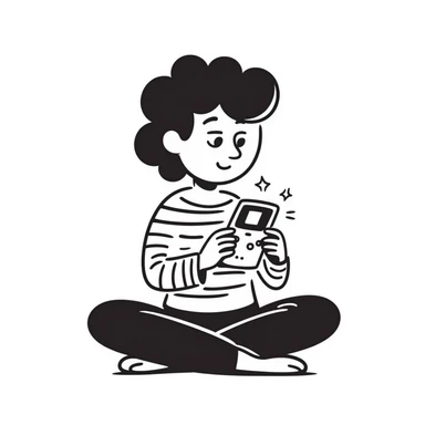 A person plays with the GameBoy advance sticker