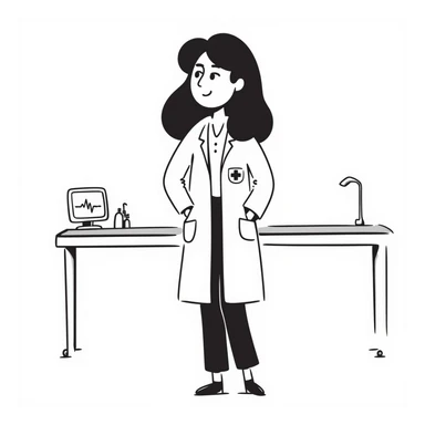 A beautiful woman doctor in the hospital sticker