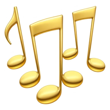 drei musiknoten in goldfarben sticker