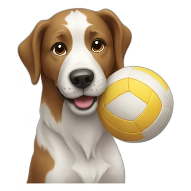 dog-playing-volleyball-setting sticker