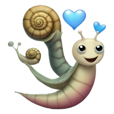 Cute snail and eel in love  sticker