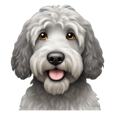 Grey and black labradoodle sticker