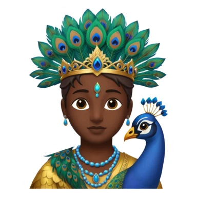 Krishna with feather crown sticker