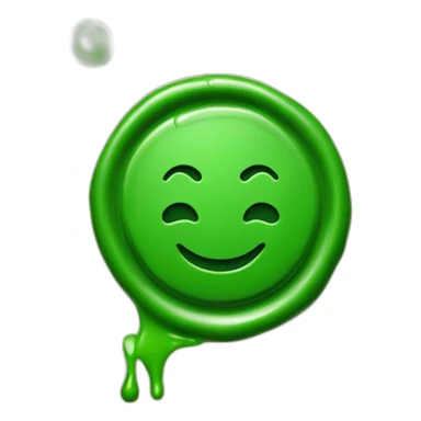 green wax stamp with tick no face sticker