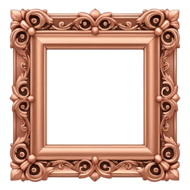 ornate square rose gold frame sticker