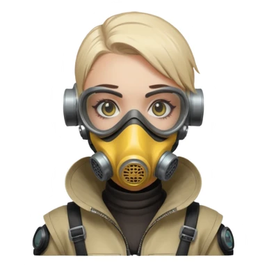 cyberpunk gasmask girl programmer buzzcut  sticker