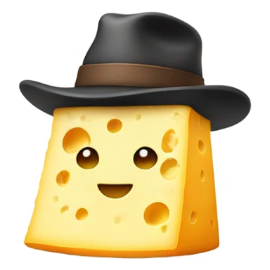 Cheese with a hat sticker