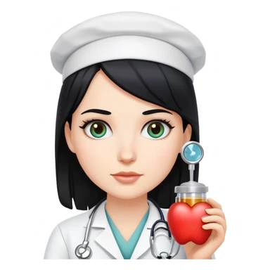 white girl with black hair doctor sticker