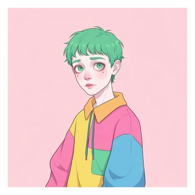 pastel horror profile picture, cute, expressive, minimal, variation 1 sticker