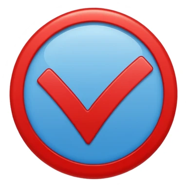 A blue check in a circle with a diagonal line through it sticker
