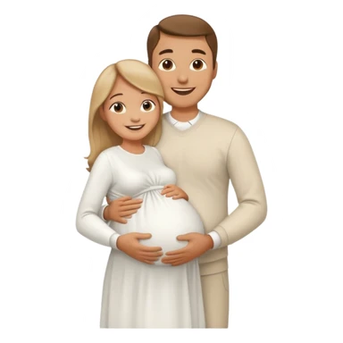 Boyfriend holding pregnant girlfriends belly sticker