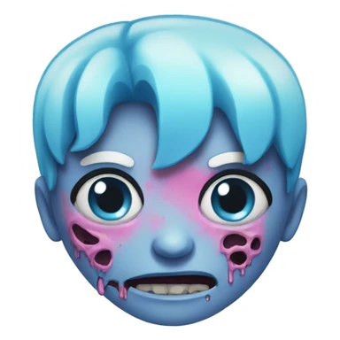 pink blue zombie cute sticker