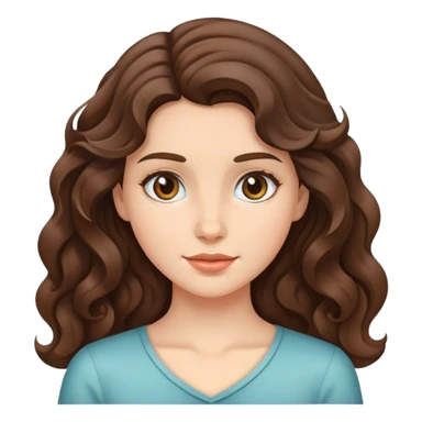 brunette wavy hair girl sticker