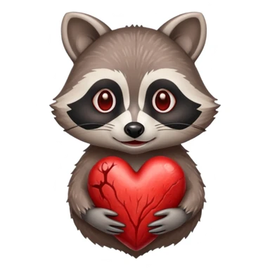 Raccoon heart sticker