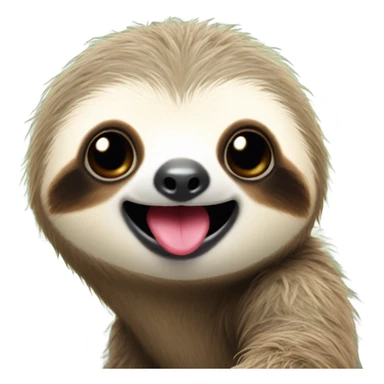 Baby sloth sticking tongue out sticker