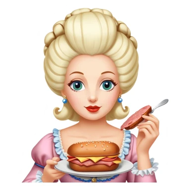 marie antoinette eating spam meat at cafe sticker