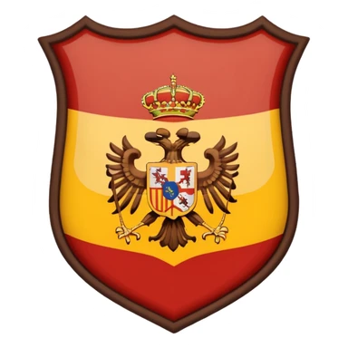 Bandera de españa tricolor actual con un águila marrón en el atrás del escudo de la bandera de españa sticker