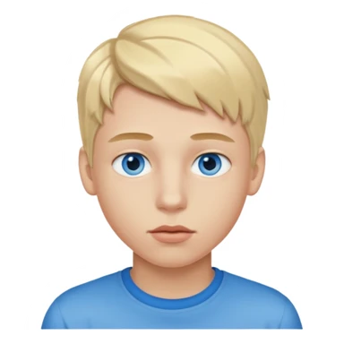 Teenage boy with blue eyes, blonde hair and thick lips sticker