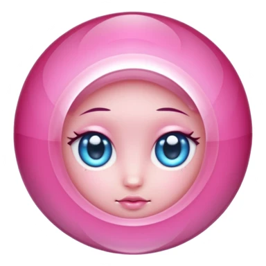 pink gemstone with sharp edges, cute eyes sticker