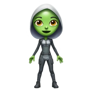 alien girl full body  sticker