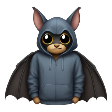 Bat wearing a hoodie sticker