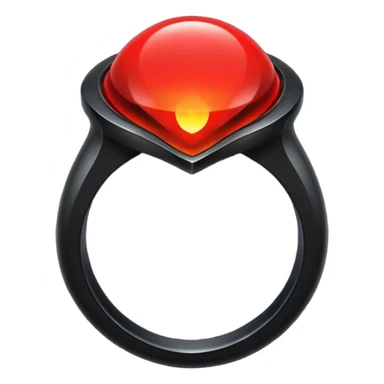 iOS sticker, dark fantasy ring, black metal, red inner glow, minimal sticker
