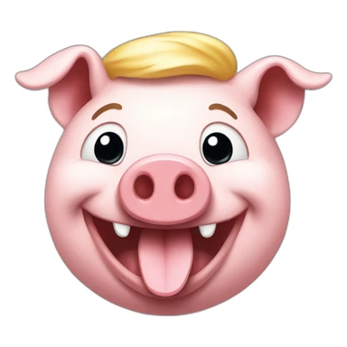 Laughing Trump pig sticker