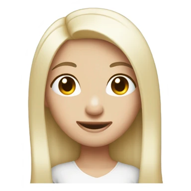 Female emoji with white skin, long straight black hair, winking expression, named Carly sticker