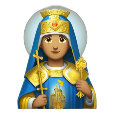 saint mykolay on the protection of ukraine with gifts sticker
