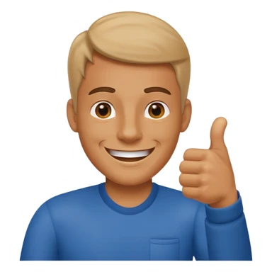 man giving a thumbs-up sticker