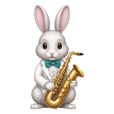 rabit playing saxophone jazz sticker