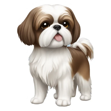 Shih tzu brown and white sticker