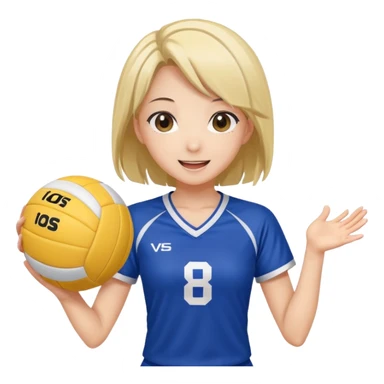 volleyball player, anime girl, with volleyball ball sticker