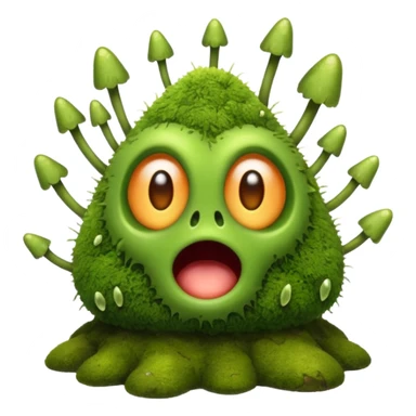 moss creature shocked with spores burst sticker