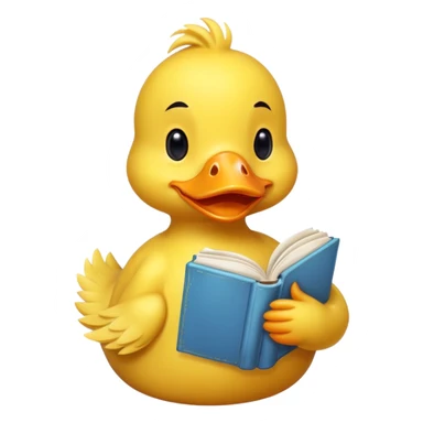 duck holding  book sticker