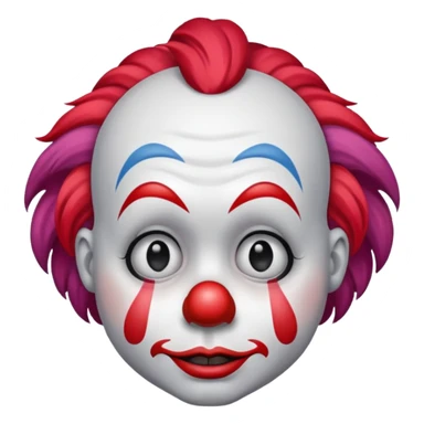 clown with sad face sticker
