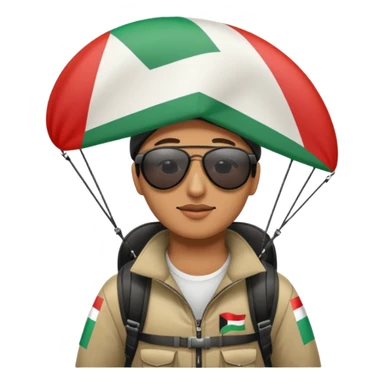 a palestinian flag paraglider, respect scrupulously the correct shapes and colours of the palestinian flag, try again sticker