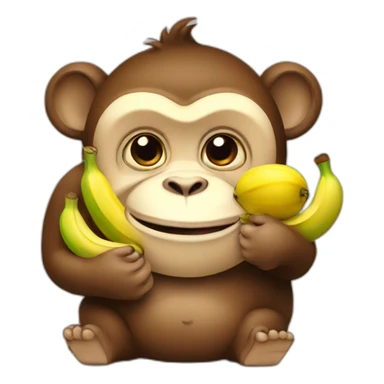 Fat monkey with banana sticker