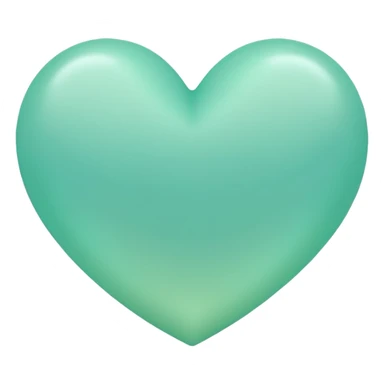 mint color heart with a subtle gradient sticker