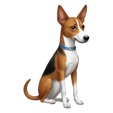 Basenji holding vodka sticker