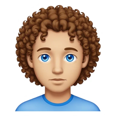 light skin man with brown curly hair and blue eyes  sticker