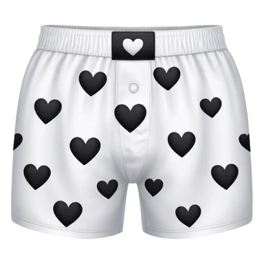 Black heart patterned white pair of boxers sticker