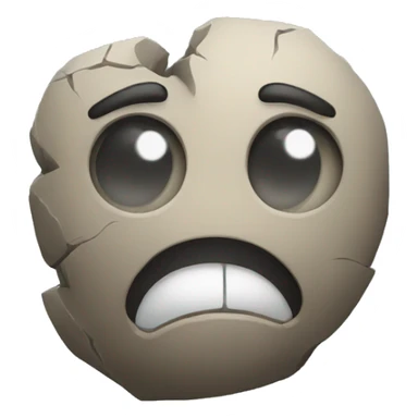 Stone head emojie with a tear dropping from his eye sticker