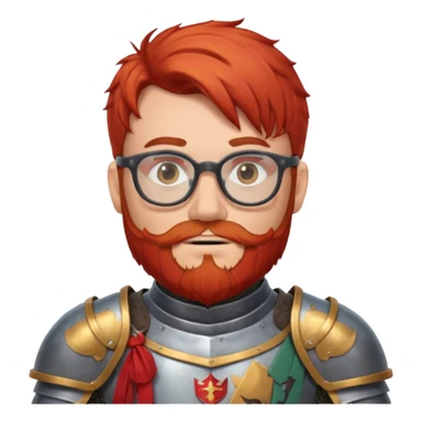 knight's with glasses with  red beard sticker