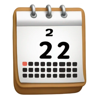 calendar with number 2 sticker