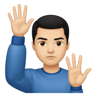 light skin black hair man haciendo señal de no sticker