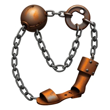 Ball and chain around ankle  sticker