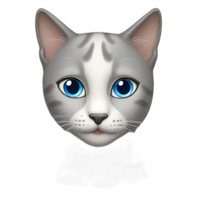 gray female cat blue eyes sticker