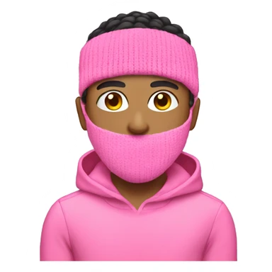Lightskin with pink ski mask sticker